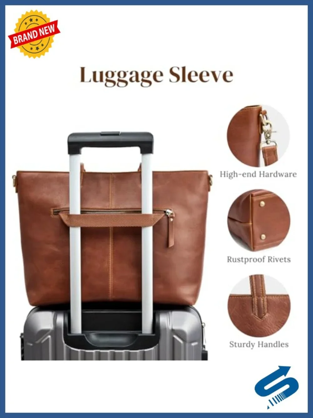 Genuine Leather Large Tote Bag with Removable Pouch, Fits 15